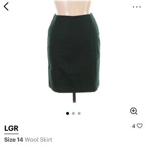 LGR Wool size 14 green pencil skirt